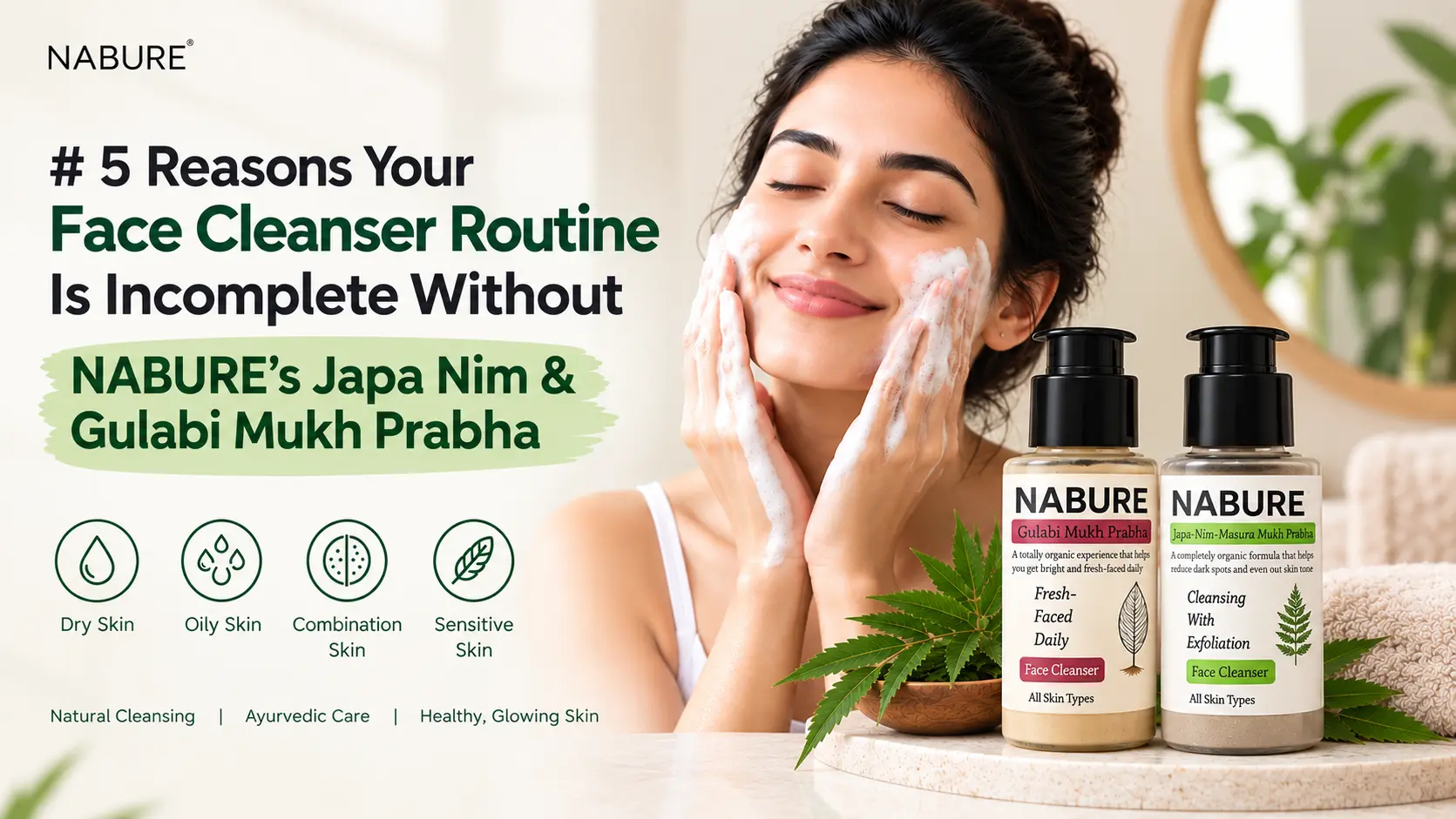 5 Reasons Your Face Cleanser Routine Is Incomplete Without NABURE's Japa Nim & Gulabi Mukh Prabha